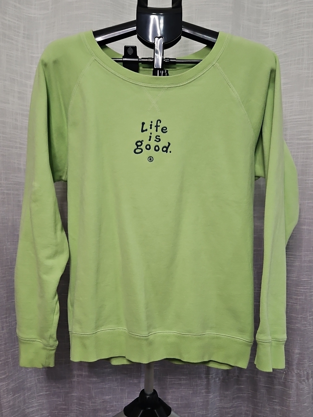 Life Is Good Lime Green Crewneck Sweater with Front Logo